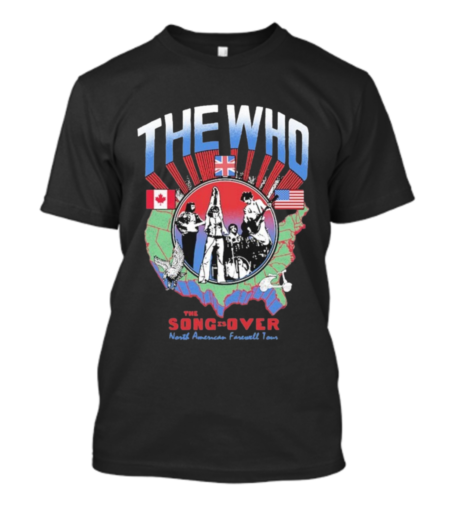 The Who The Song Is Over North American Farewell Tour 2025 USA Canada UK Flags T-Shirt
