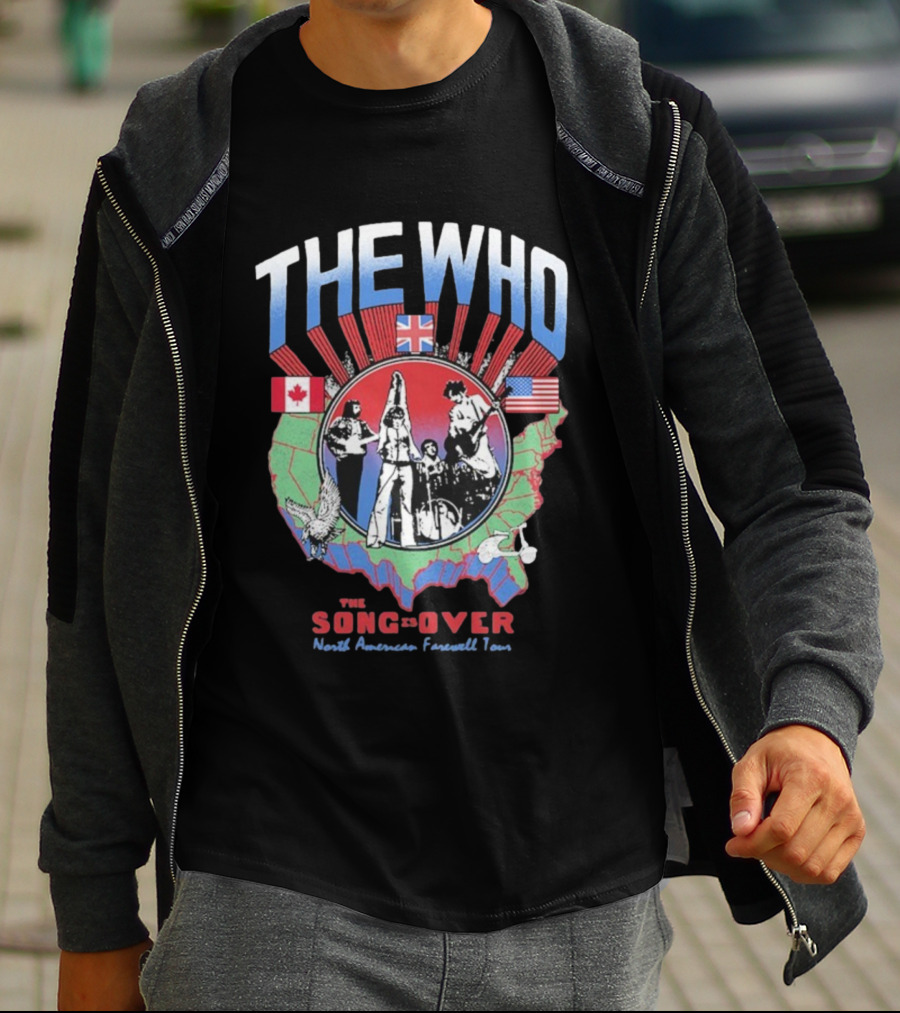 The Who The Song Is Over North American Farewell Tour 2025 USA Canada UK Flags T-Shirt