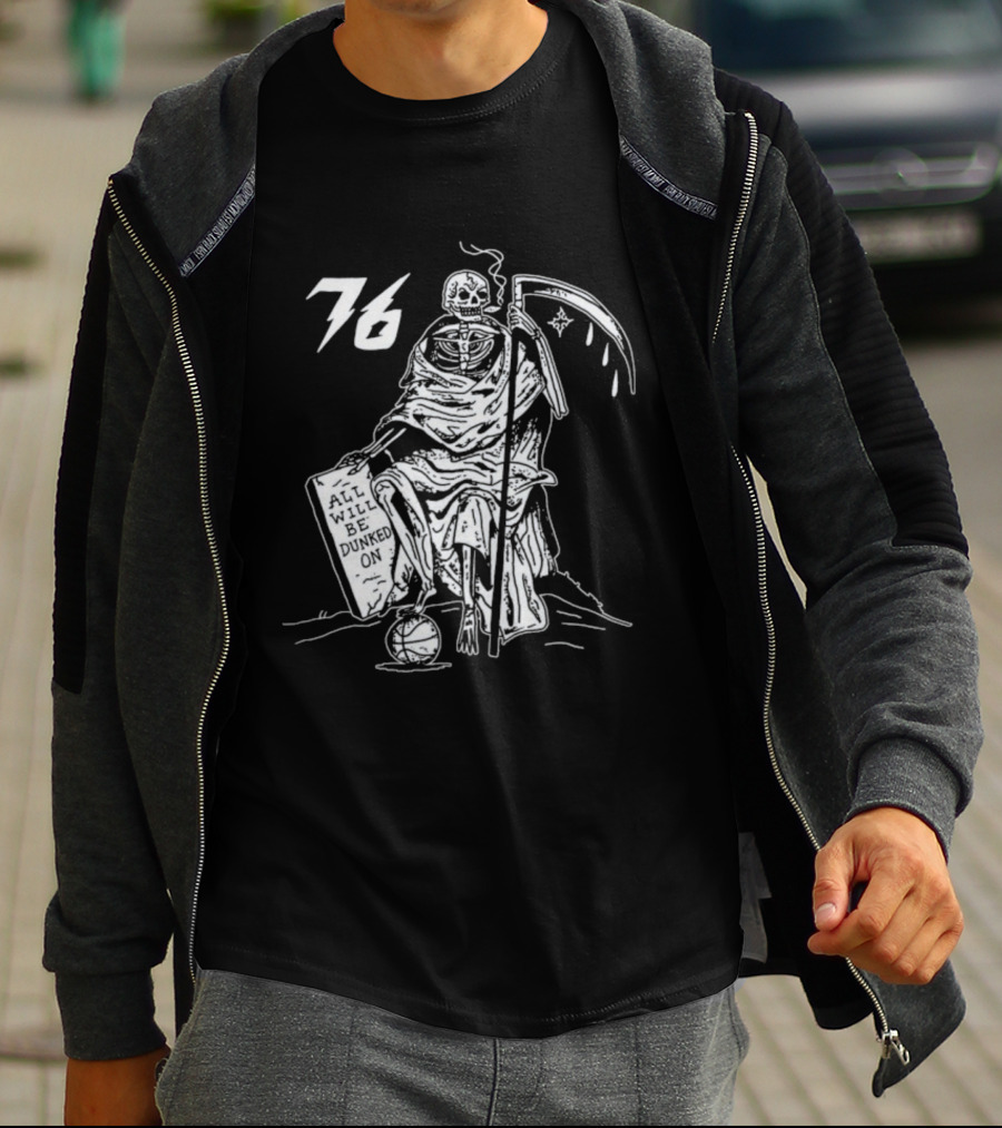 Philadelphia 76ers Grim Reaper 76 Basketball Theme T-Shirt
