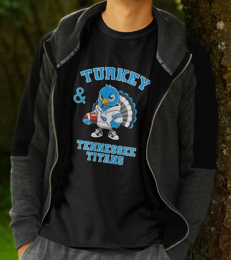 Turkey And Tennessee Titans Football Happy Thanksgiving NFL T-Shirt