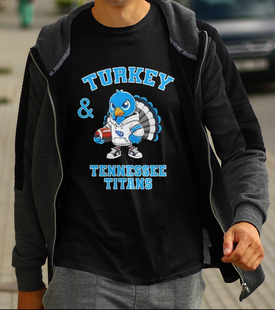Turkey And Tennessee Titans Football Happy Thanksgiving NFL T-Shirt