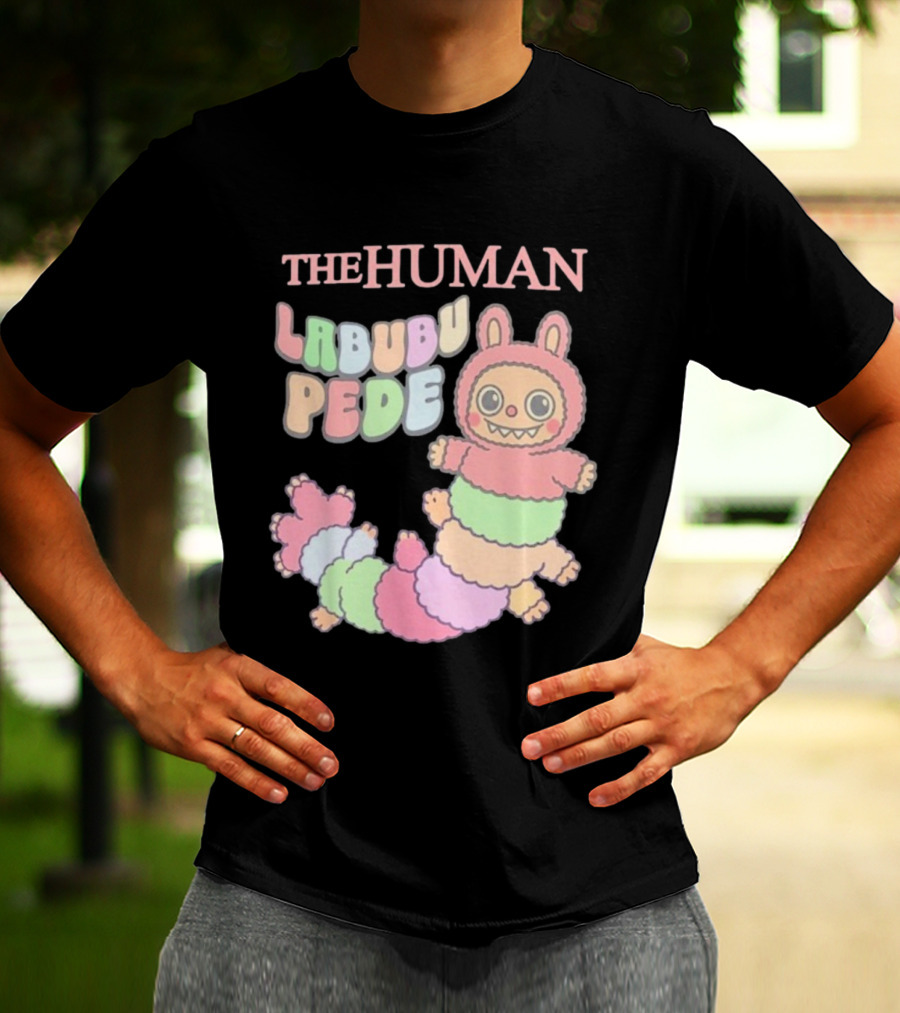 The Human Labubu Pede Pastel Cartoon Character Design T-Shirt