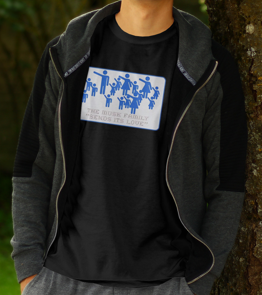 The Musk Family Sends Its Love Blue Family Figures T-Shirt