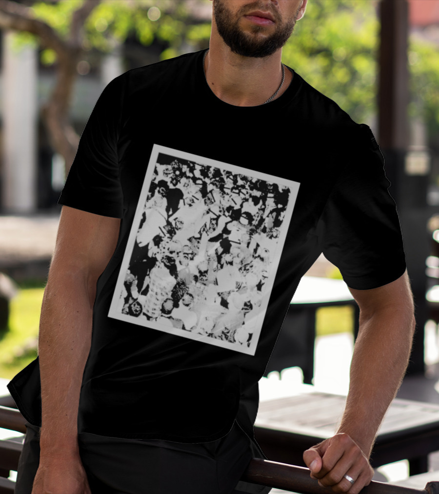 The Salt Shed Crowd Concert Gathering Black And White Photography T-Shirt