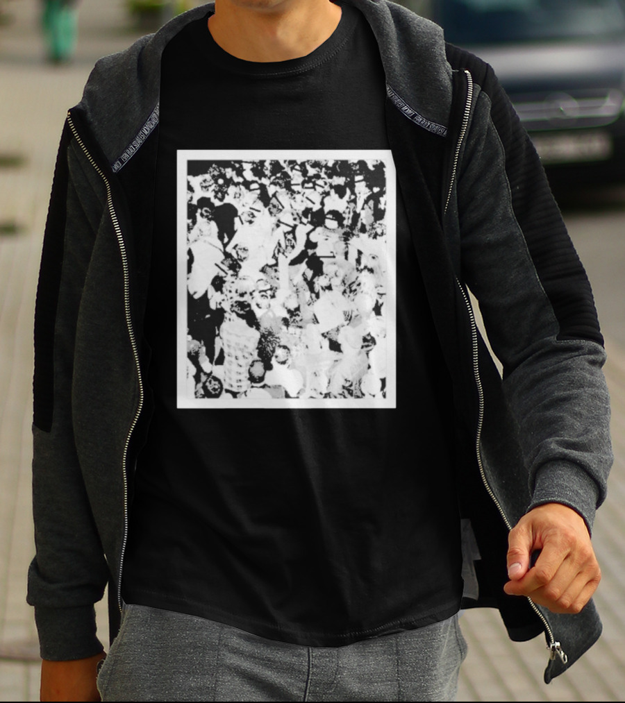 The Salt Shed Crowd Concert Gathering Black And White Photography T-Shirt