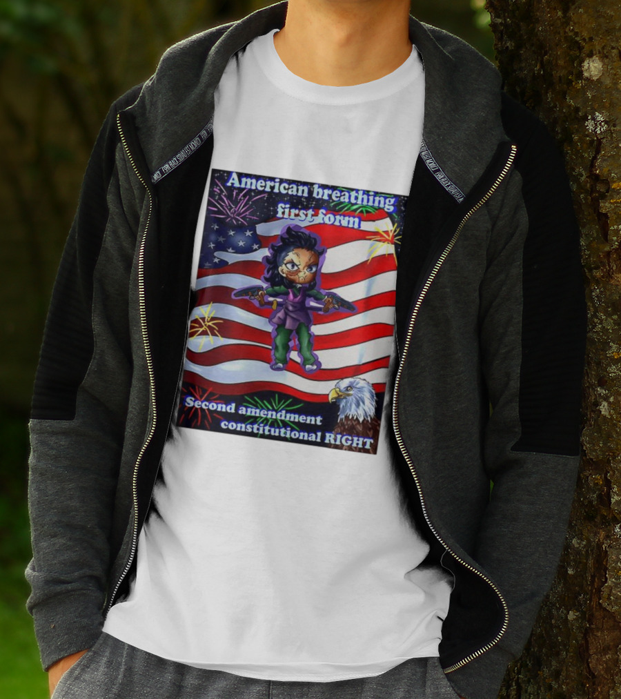 American Breathing First Form Second Amendment Constitutional Right T-Shirt