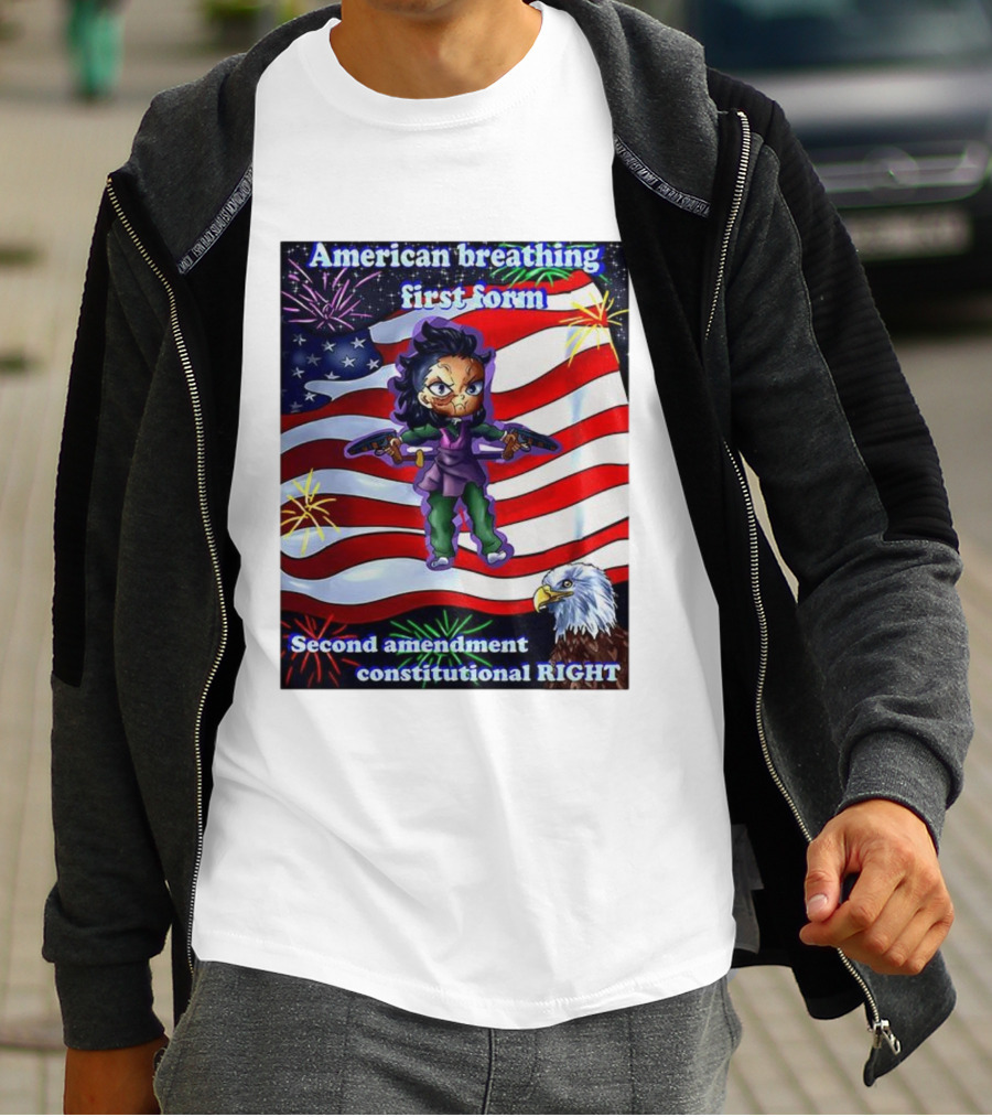 American Breathing First Form Second Amendment Constitutional Right T-Shirt