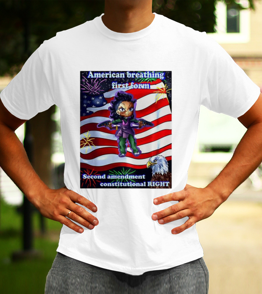 American Breathing First Form Second Amendment Constitutional Right T-Shirt