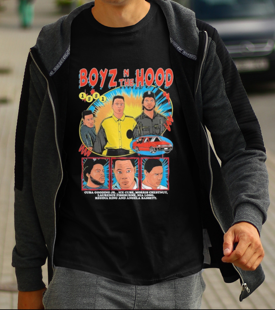 Boyz N The Hood 1991 Cuba Gooding Jr Ice Cube Morris Chestnut Laurence Fishburne Nia Long Regina King Angela Bassett T-Shirt