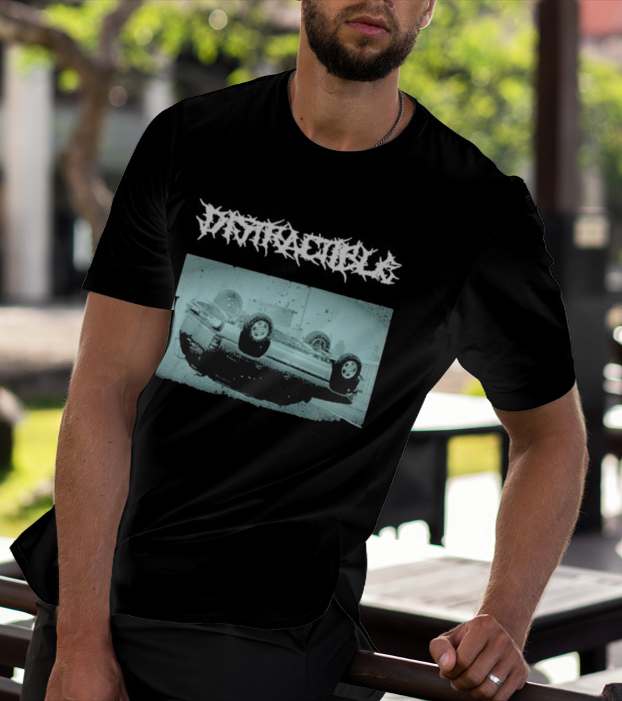 Distractible Crash Metal Car Upside Down Vehicle T-Shirt