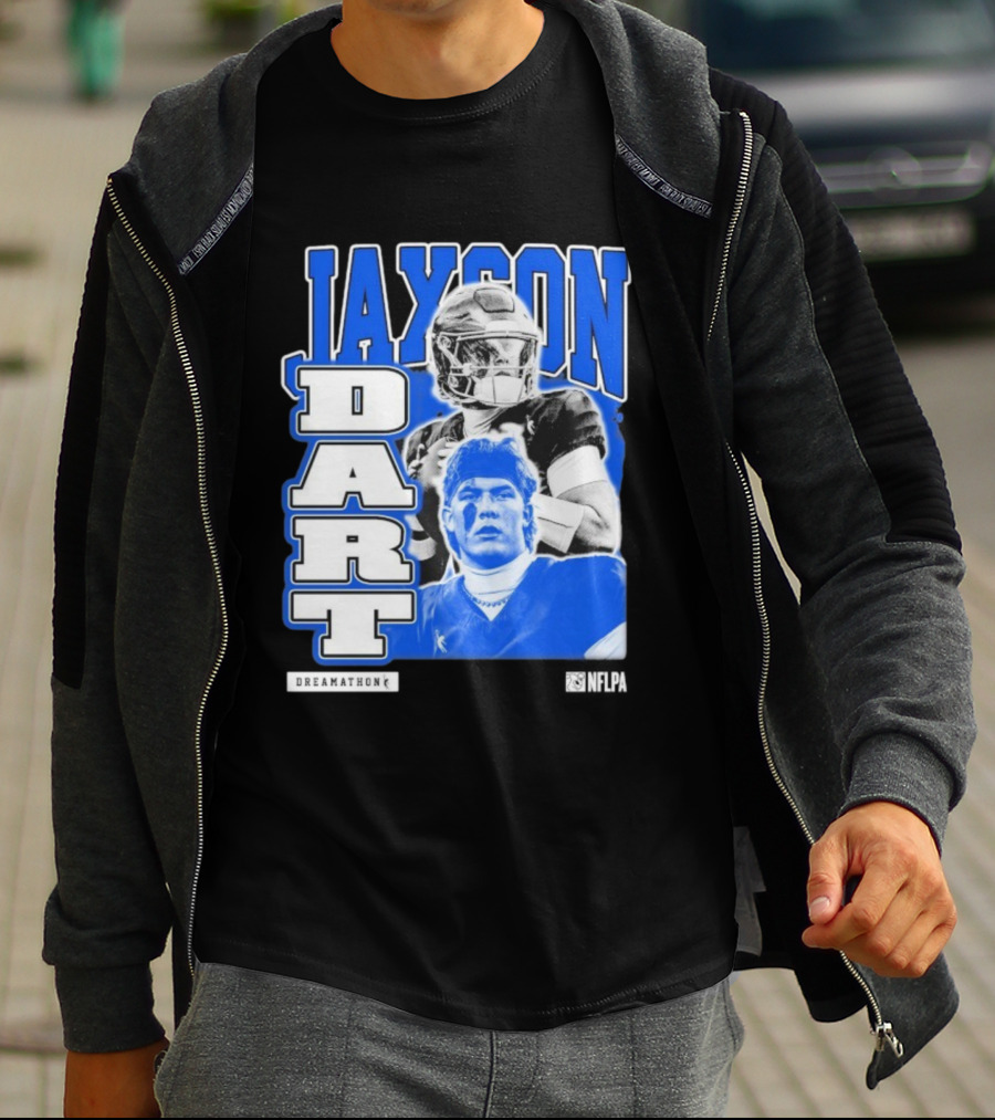 Jaxson Dart Dreamathon NFLPA Football Player Performance T-Shirt