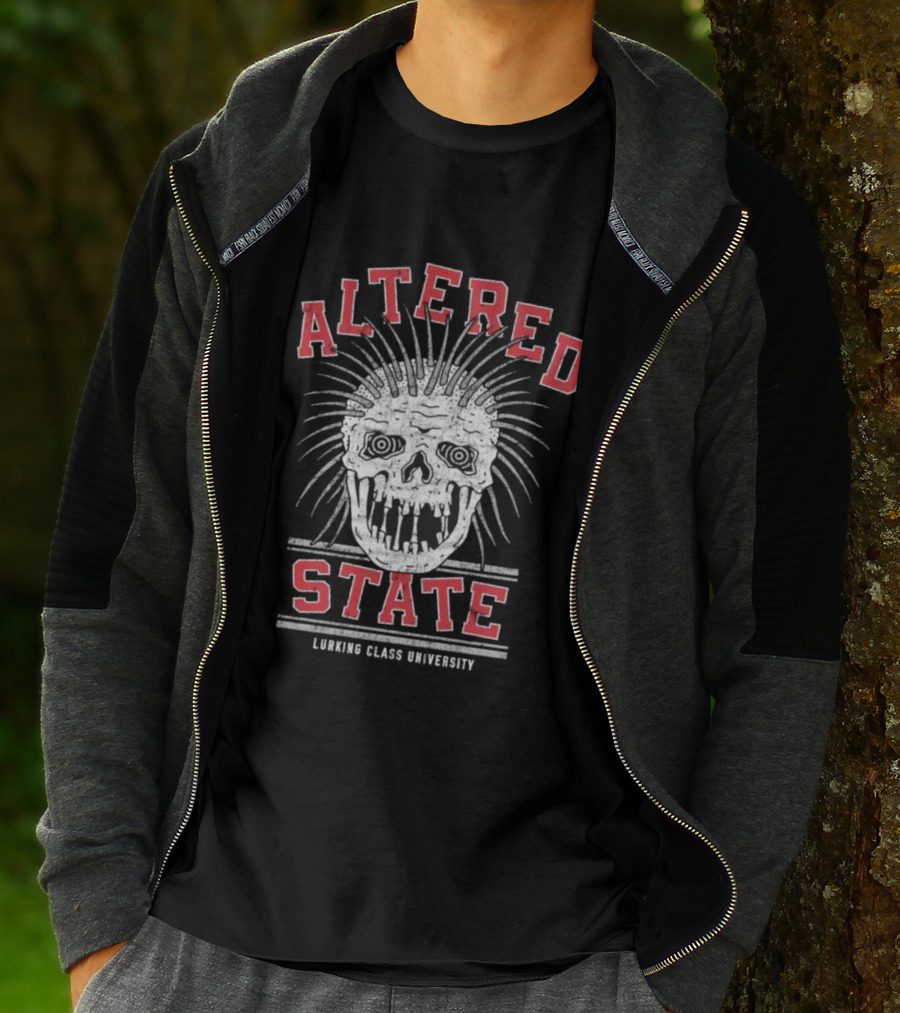 Altered State Lurking Class University Skull Design T-Shirt