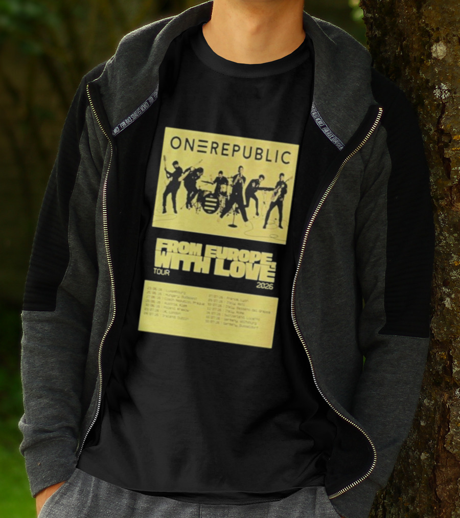 ONEREPUBLIC From Europe With Love Tour 2026 Concert Dates And Cities T-Shirt
