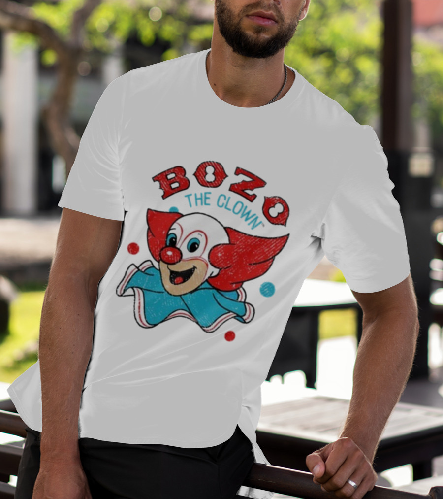 Bozo The Clown Vintage Cartoon Red Blue Fun Design T-Shirt