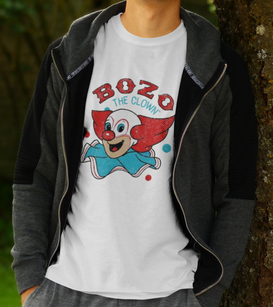 Bozo The Clown Vintage Cartoon Red Blue Fun Design T-Shirt