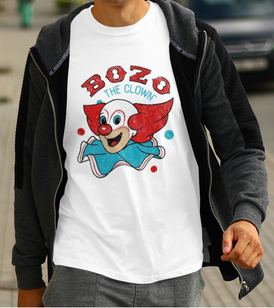 Bozo The Clown Vintage Cartoon Red Blue Fun Design T-Shirt