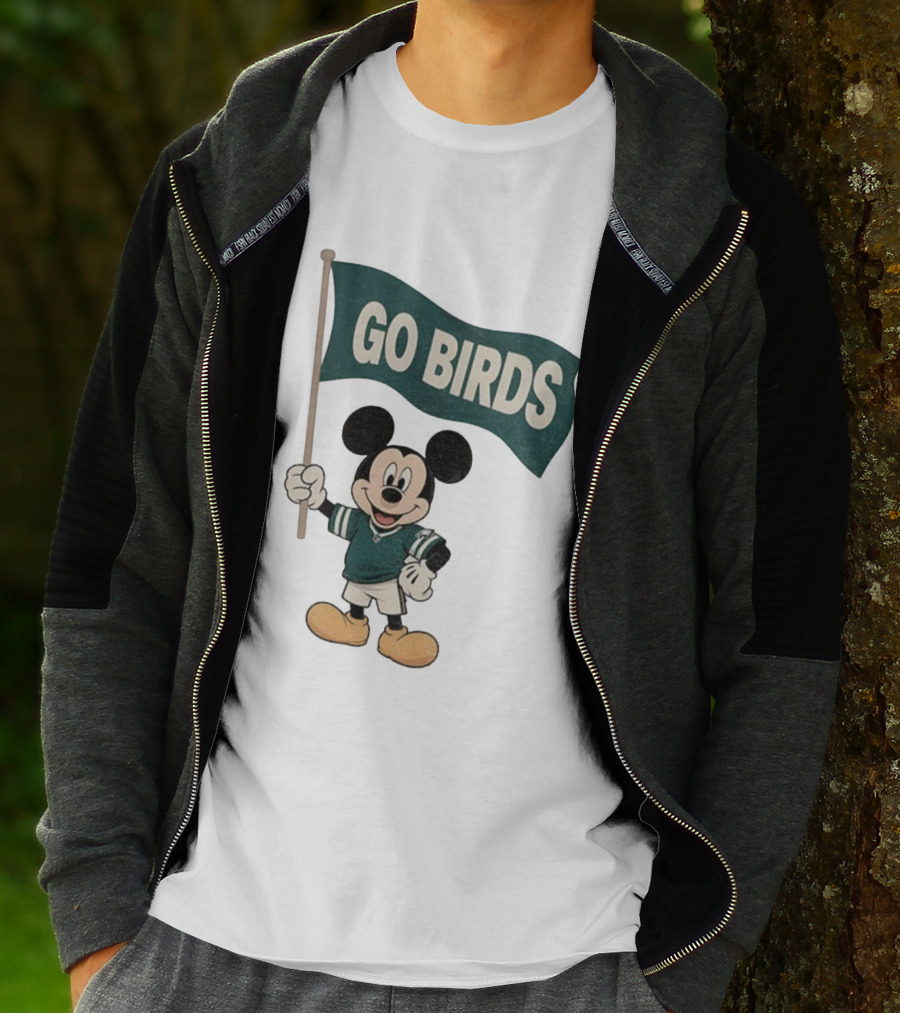 Mickey Mouse Go Birds Philadelphia Eagles NFL Football 2025 Flag T-Shirt