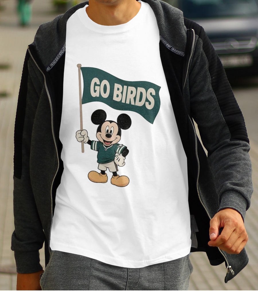 Mickey Mouse Go Birds Philadelphia Eagles NFL Football 2025 Flag T-Shirt