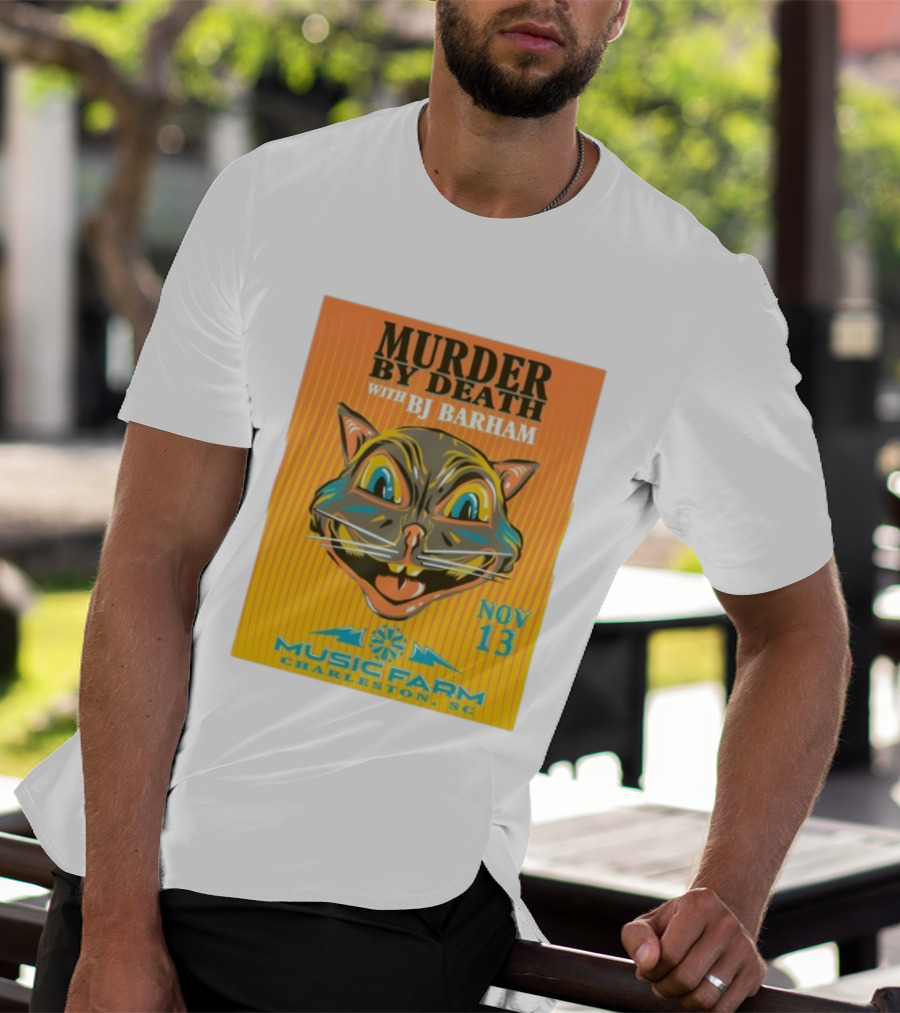 Murder By Death With BJ Barham Music Farm Charleston SC Nov 13 Cat Art T-Shirt