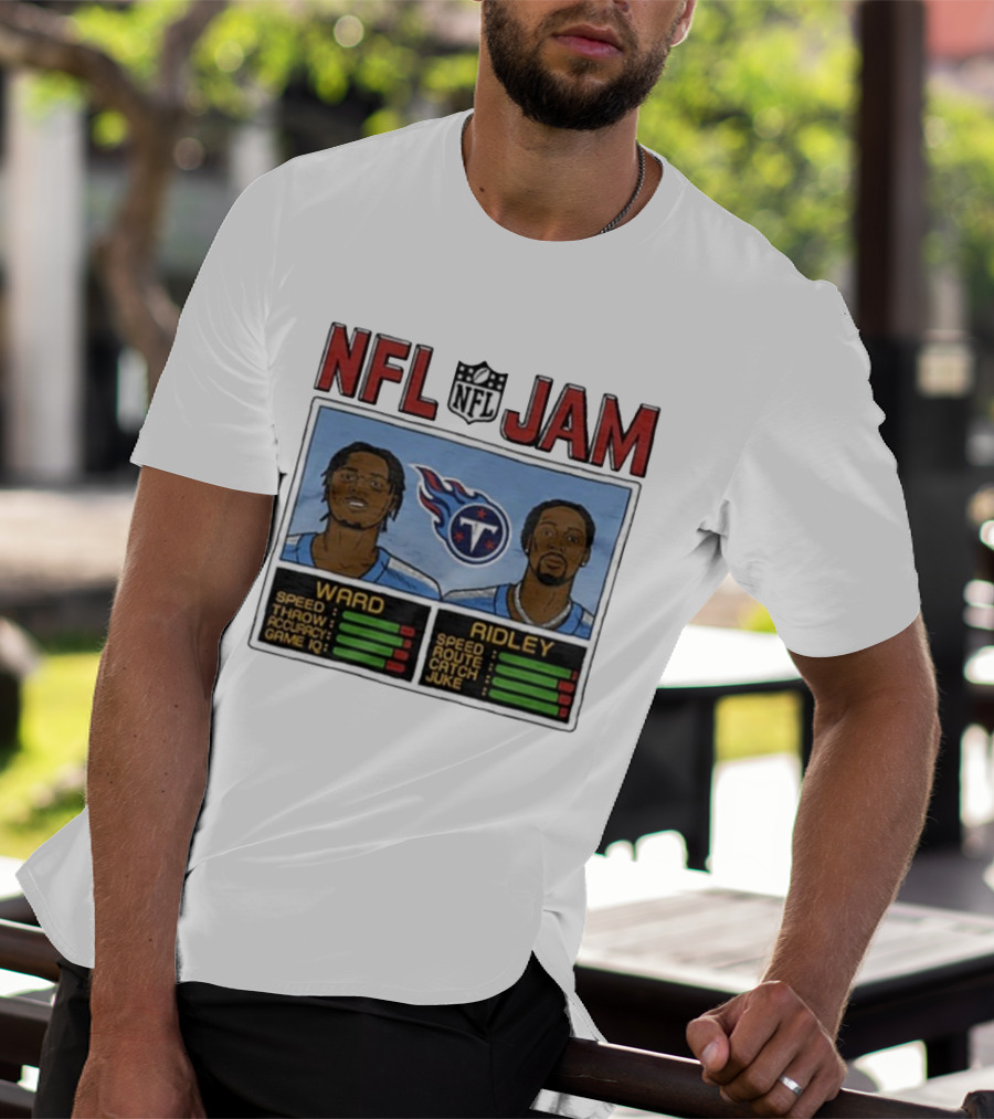 NFL Jam Tennessee Titans Ward Ridley Speed Throw Route Catch Juke T-Shirt