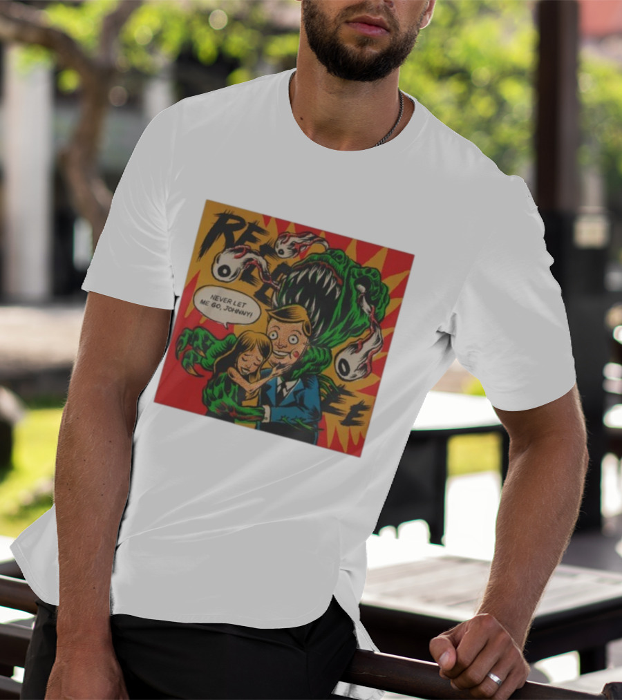 Creepy Comic Style Monster Attack Never Let Me Go Johnny Retro Art T-Shirt