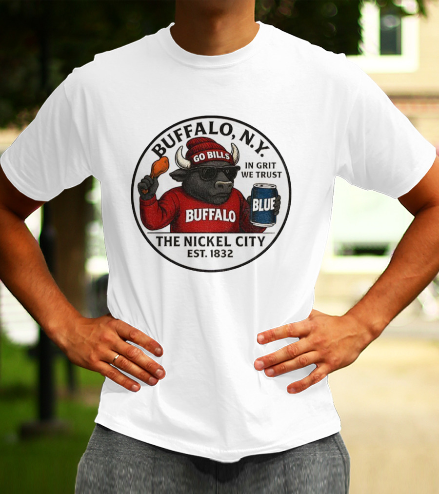 Buffalo NY Go Bills Buffalo The Nickel City Est 1832 In Grit We Trust T-Shirt