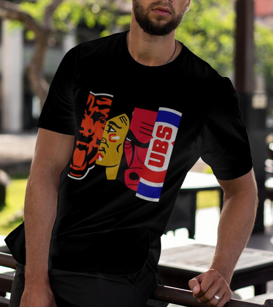 Chicago Bears Blackhawks Bulls Cubs 2025 T-Shirt