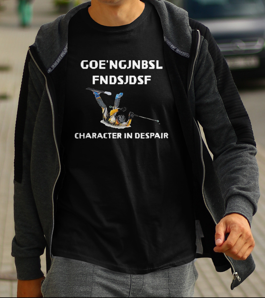 Goe'ngjnbsl Fndsjdsf Skiing Character In Despair T-Shirt