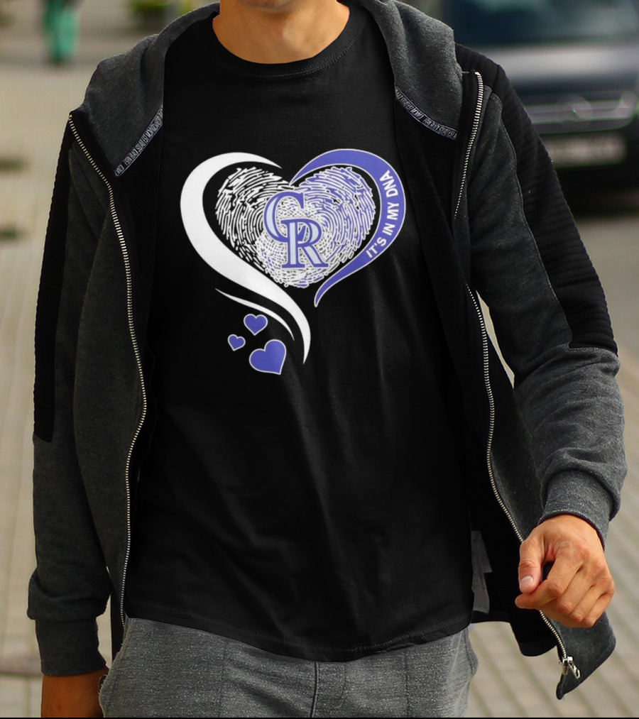 Colorado Rockies CR Heart It's In My DNA T-Shirt
