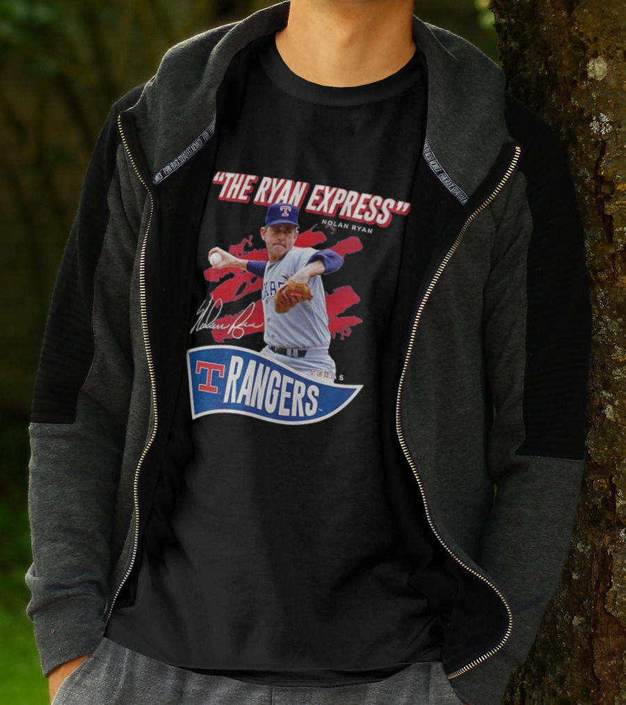 Texas Rangers The Ryan Express Nolan Ryan Signature T-Shirt