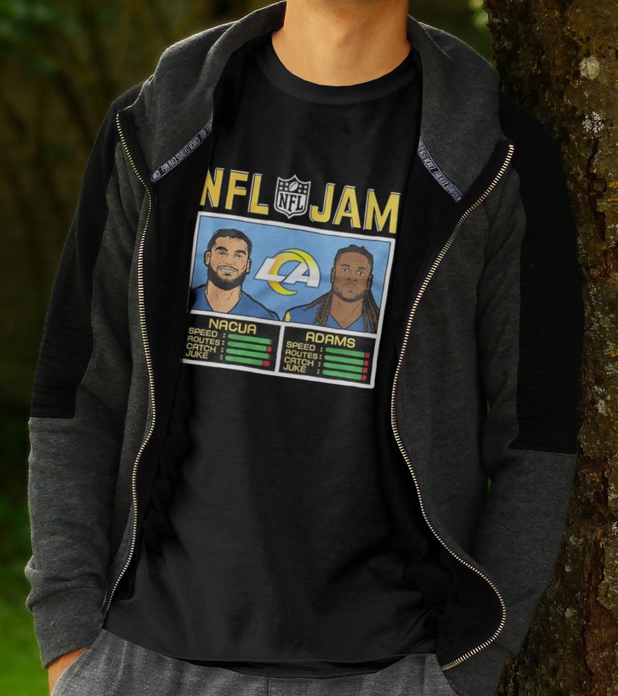 Puka Nacua Adams NFL Jam Los Angeles Rams Classic Video Game Style T-Shirt
