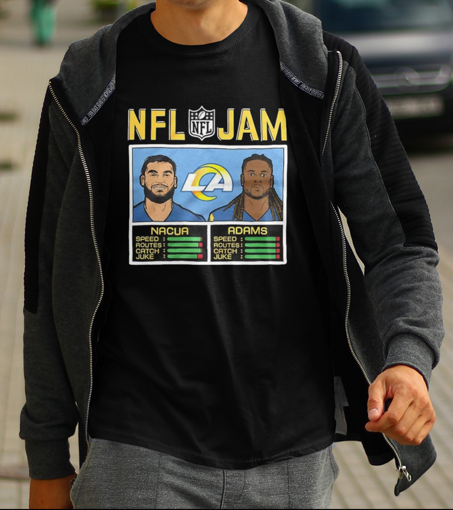 Puka Nacua Adams NFL Jam Los Angeles Rams Classic Video Game Style T-Shirt