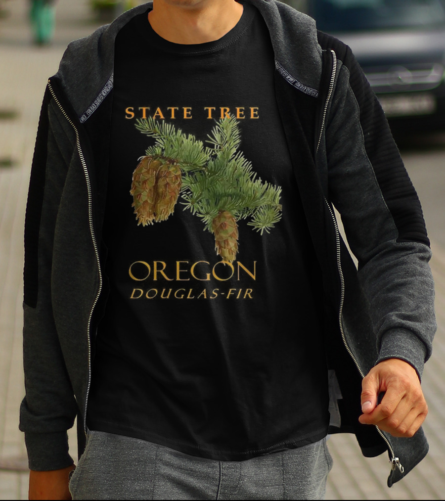 State Tree Oregon Douglas-Fir Pine Cone Branch T-Shirt