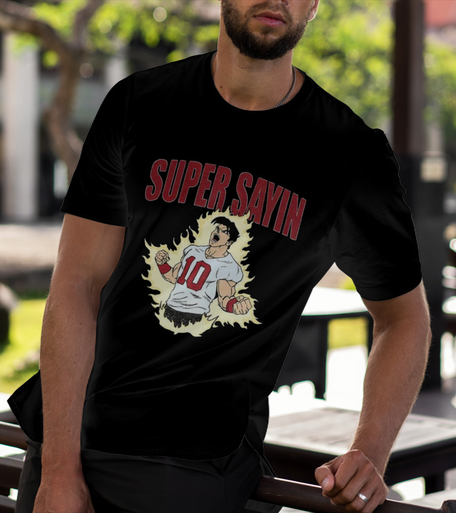 Super Sayin Player Number 10 Cartoon Anime Style T-Shirt