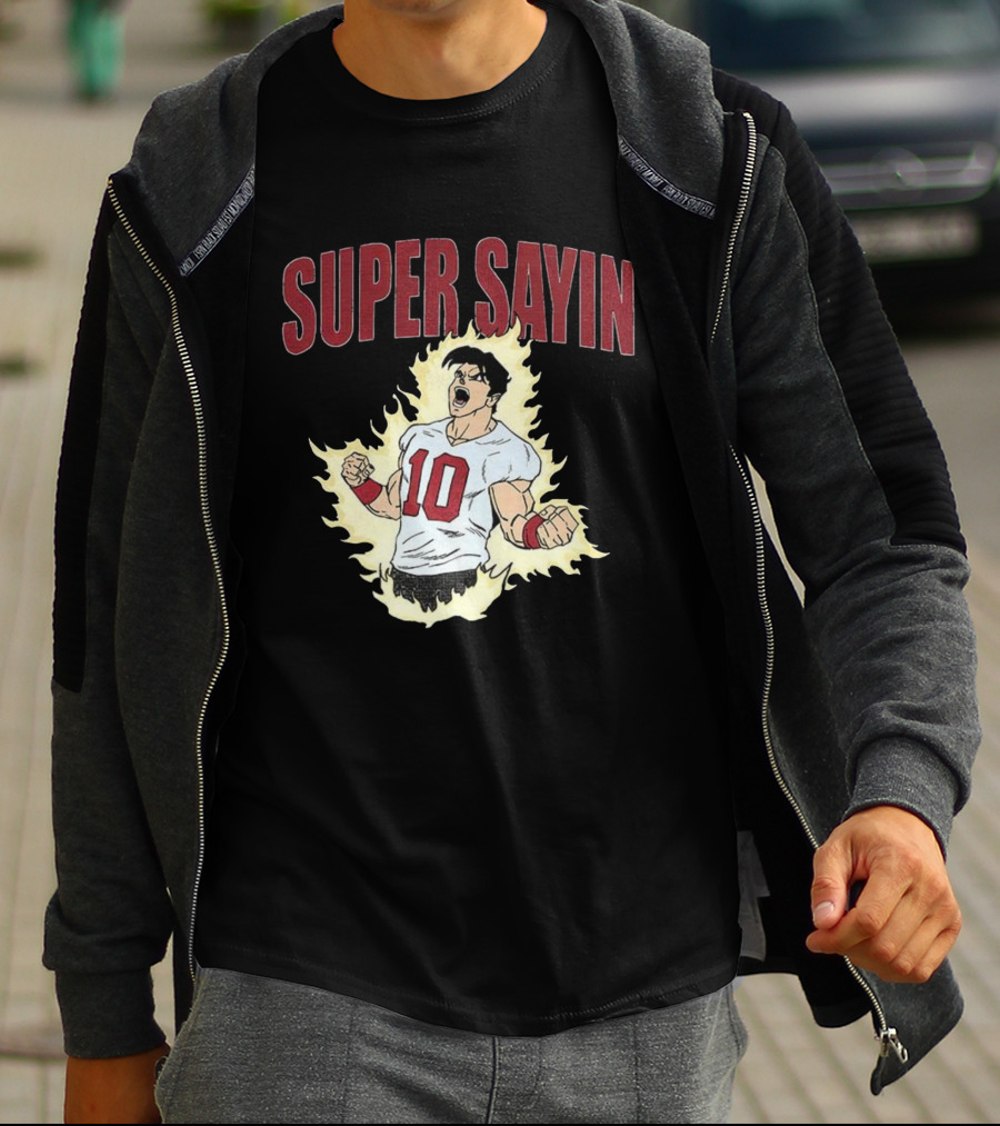 Super Sayin Player Number 10 Cartoon Anime Style T-Shirt