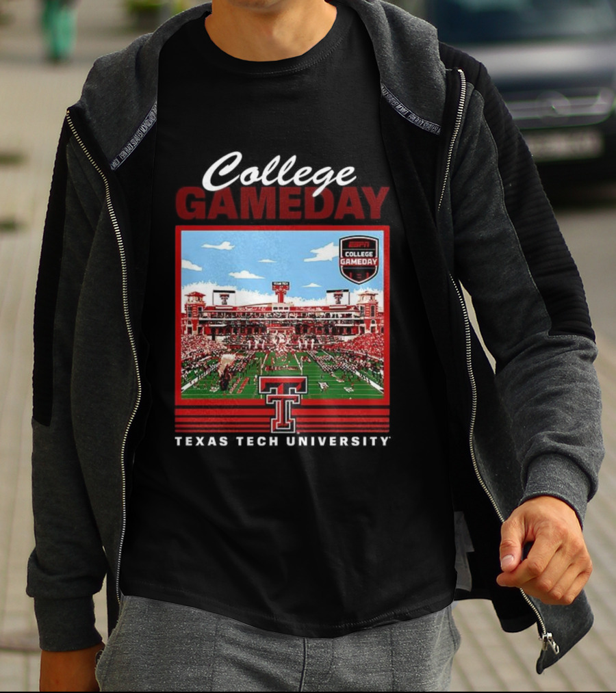 Texas Tech Red Raiders ESPN College GameDay Jones AT And Stadium T-Shirt