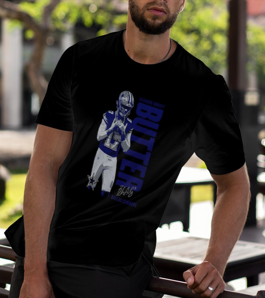 Brandon Aubrey 17 Butter Dallas Cowboys NFL Football Signature 2025 T-Shirt