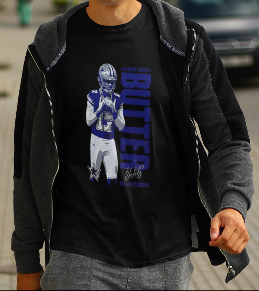 Brandon Aubrey 17 Butter Dallas Cowboys NFL Football Signature 2025 T-Shirt