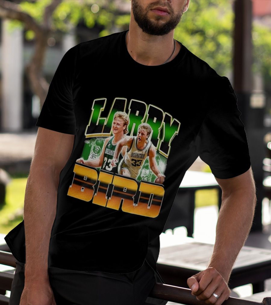 Christian Gonzalez Celtics Larry Bird Basketball Legend 33 T-Shirt