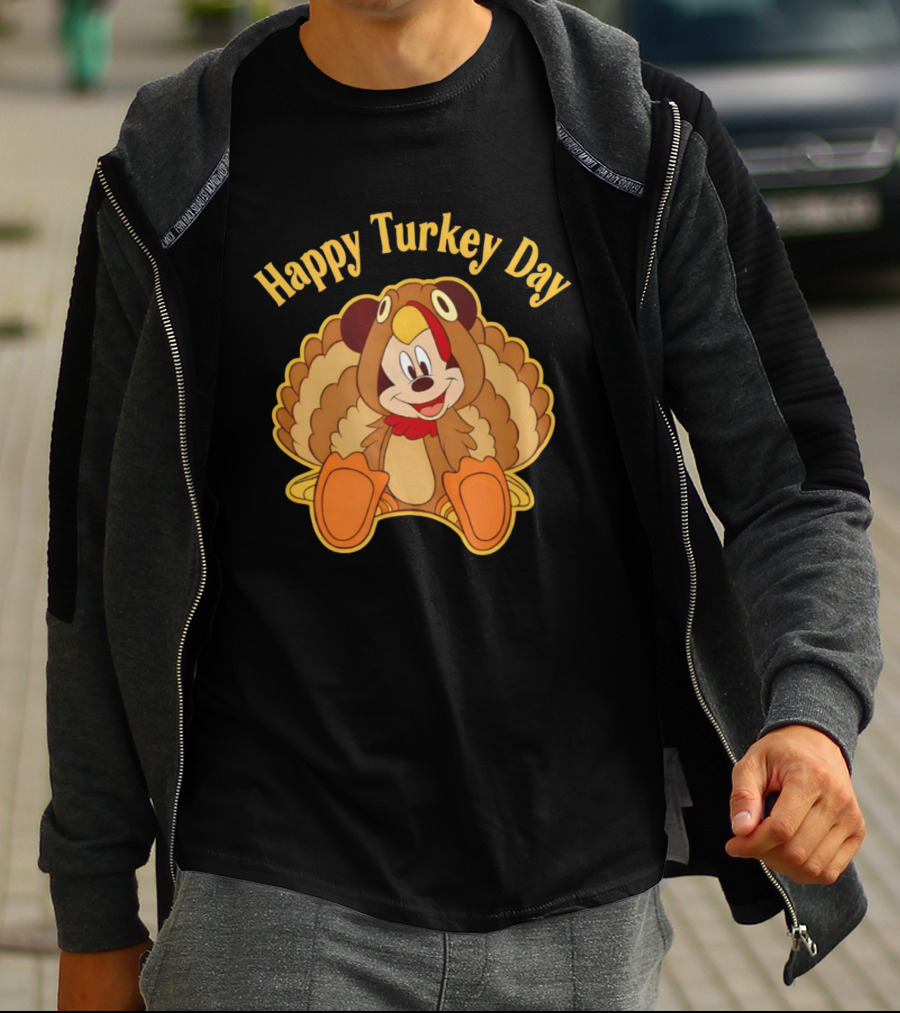 Disney Mickey Thanksgiving Happy Turkey Day T-Shirt