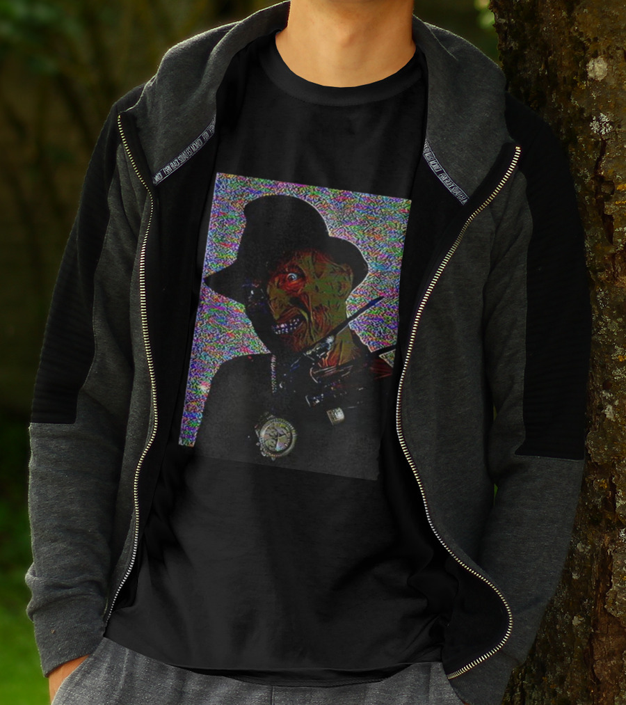 Freddy Krueger A Nightmare On Elm Street Bling Halloween Horror Villain Retro Style T-Shirt