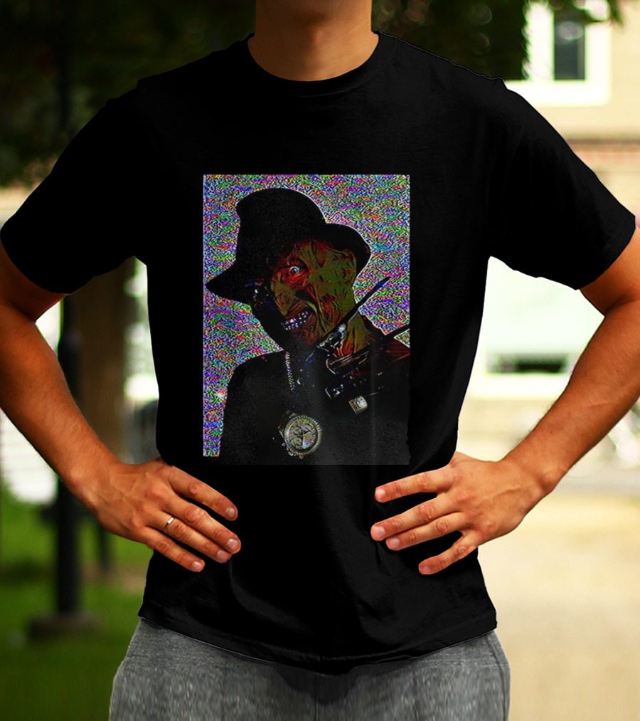 Freddy Krueger A Nightmare On Elm Street Bling Halloween Horror Villain Retro Style T-Shirt