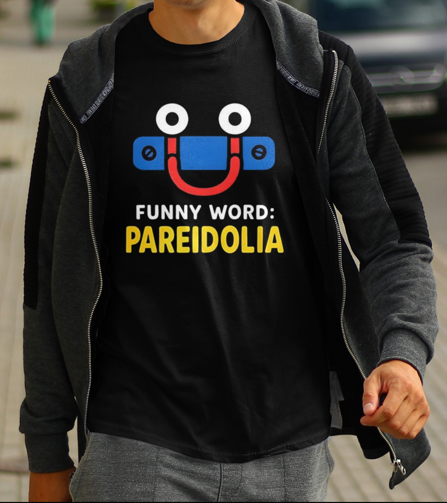 Funny Word Pareidolia Smiling Face Design T-Shirt