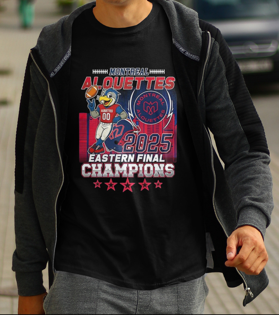 Montreal Alouettes 2025 Eastern Final Champions Mascot Football T-Shirt