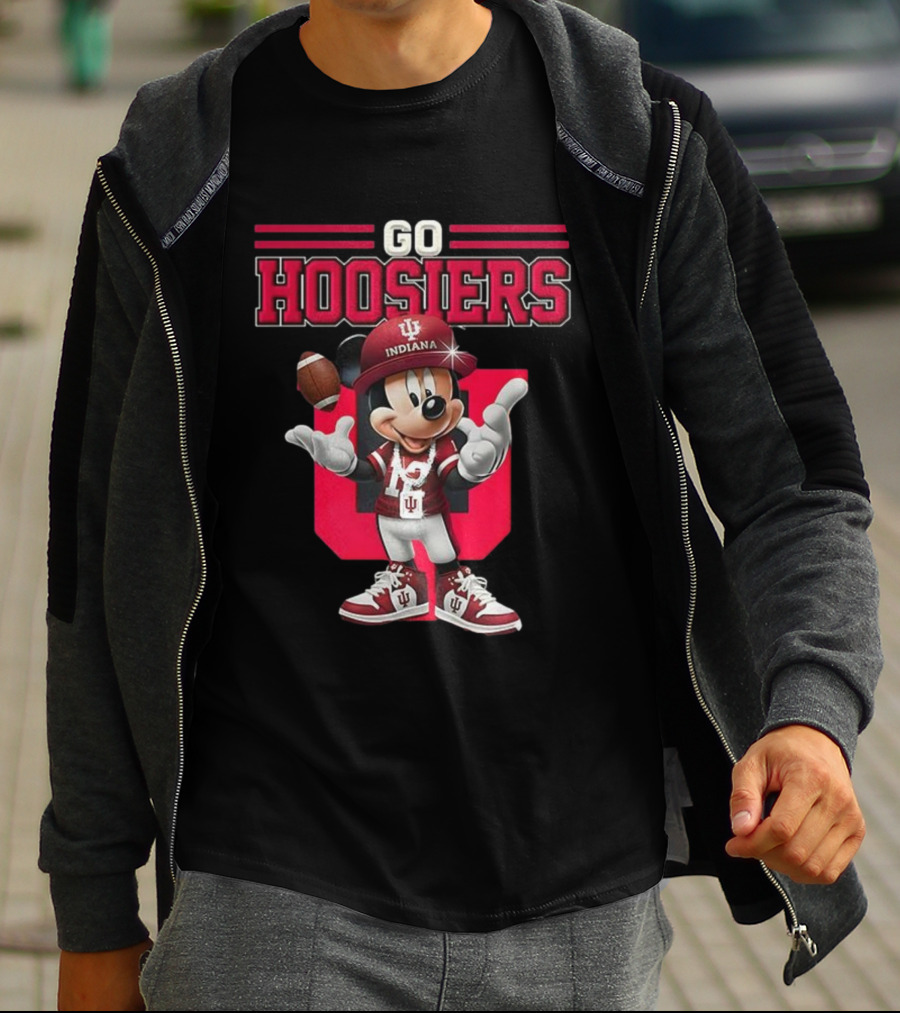 Mickey Mouse Indiana Hoosiers Football Go Hoosiers T-Shirt
