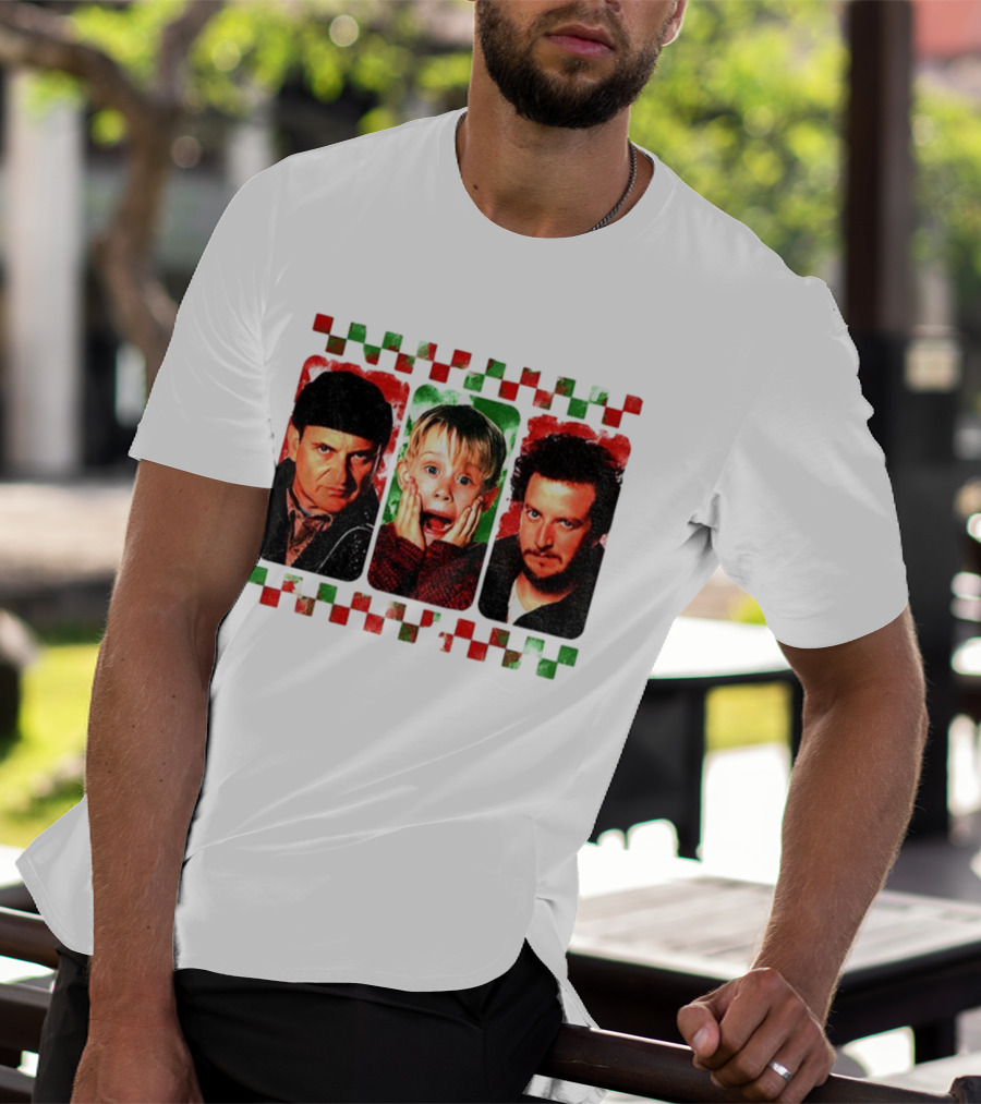 Home Alone Christmas Movie Characters Kevin Marv Harry T-Shirt