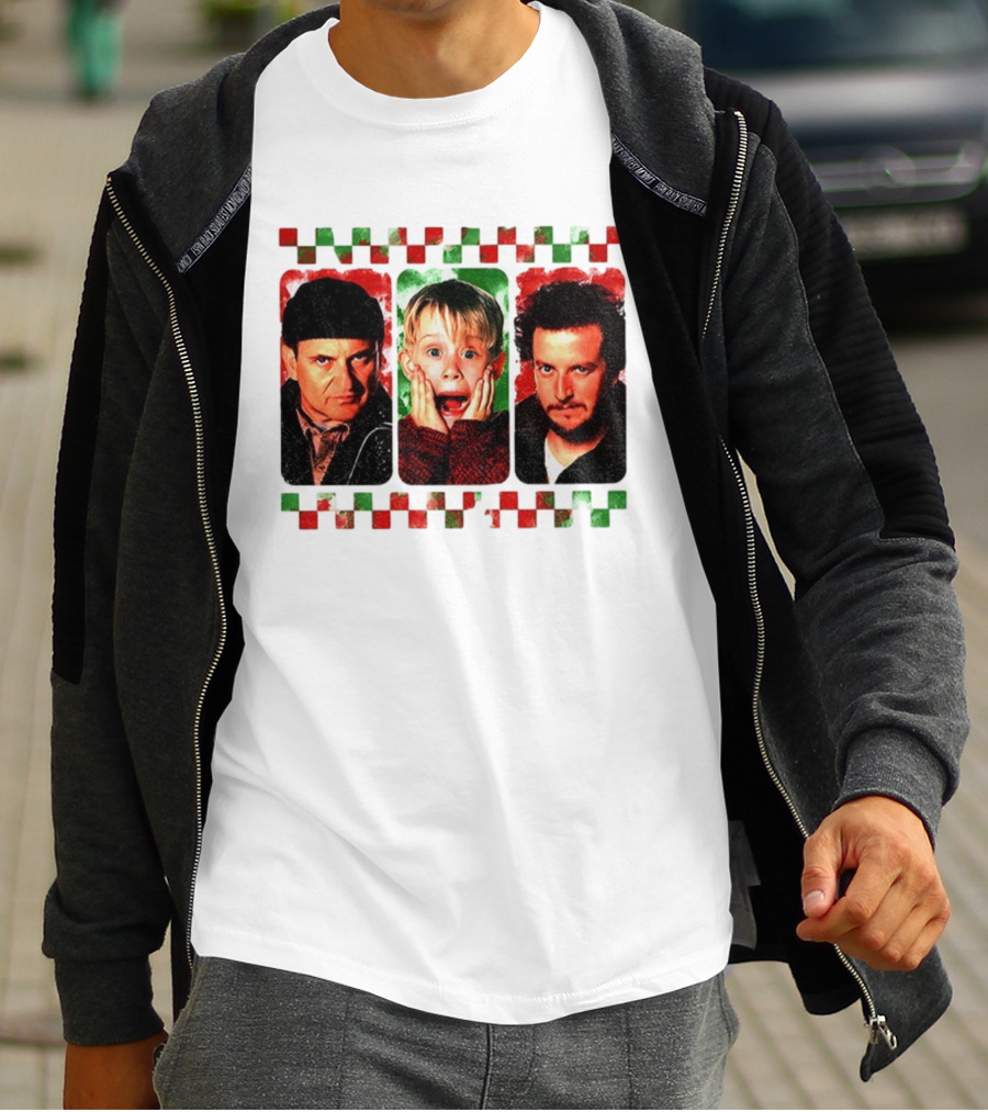 Home Alone Christmas Movie Characters Kevin Marv Harry T-Shirt