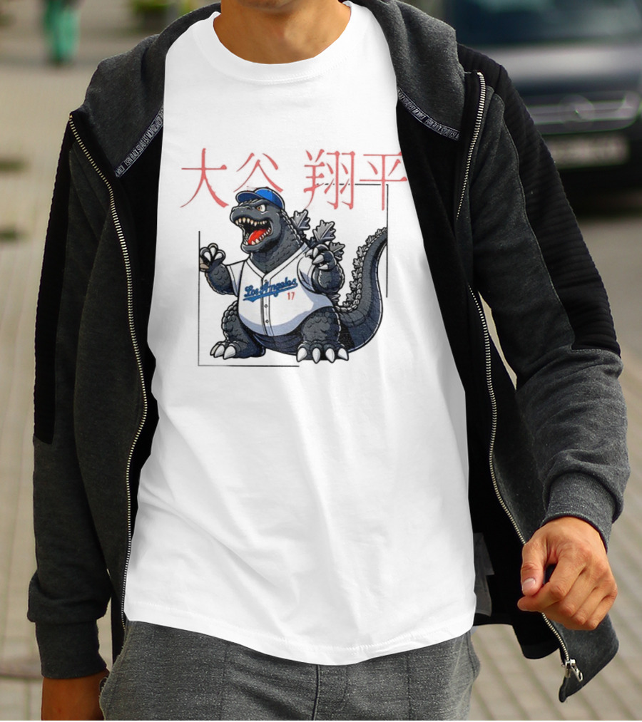 Shohei Ohtani Godzilla Los Angeles Dodgers Japan MLB 2025 Red Kanji T-Shirt