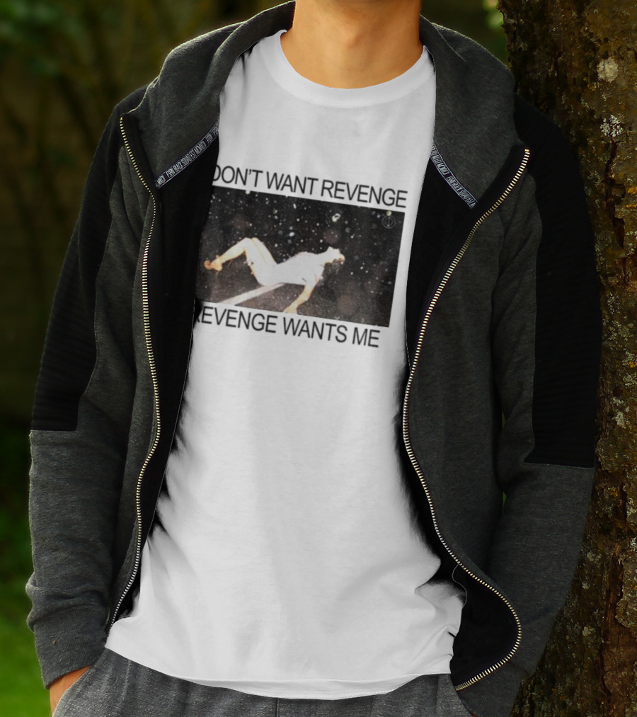 Revenge Wants Me Floating Figure In Space Text Image T-Shirt