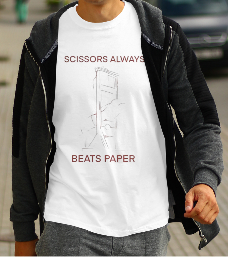 Scissors Always Beats Paper Simple Truth Statement T-Shirt